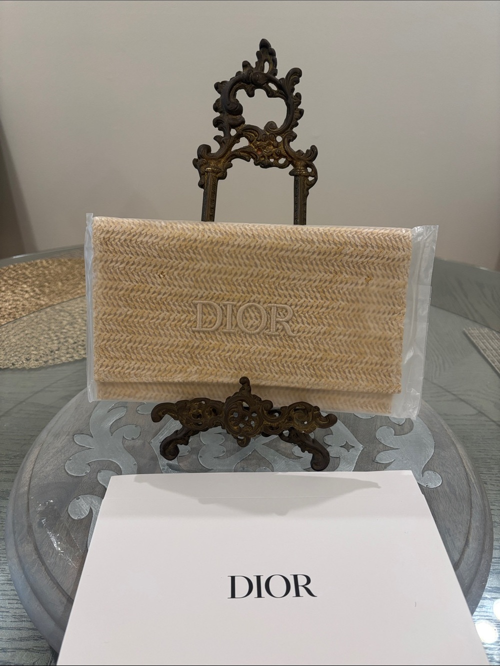 DIOR-Brand new Raffia Envelope Clutch 9X5.5 inches